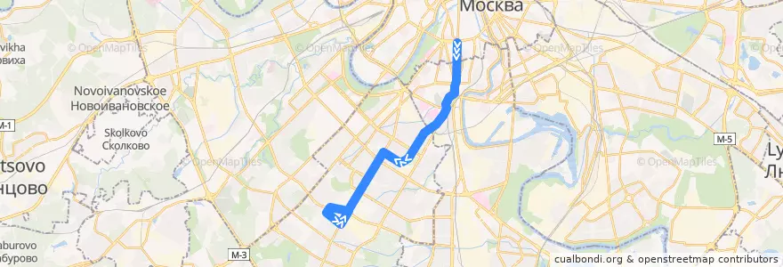 Mapa del recorrido Автобус 41: метро "Добрынинская" - метро "Калужская" de la línea  en Moskou.
