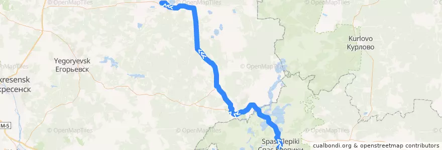 Mapa del recorrido Автобус №130: Спас-Клепики - Шатура de la línea  en Distrito federal Central.