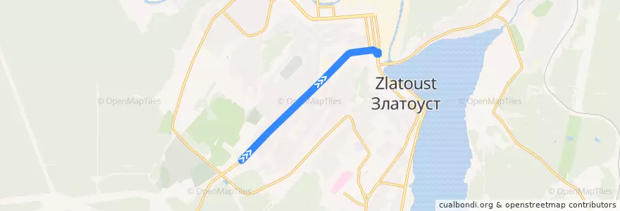 Mapa del recorrido Автобус №4: п. Уреньга - пл. III Интернационала de la línea  en Златоустовский городской округ.