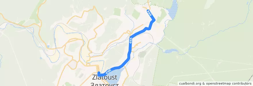 Mapa del recorrido Автобус №6: п. Пушкинский - пл. III Интернационала de la línea  en Златоустовский городской округ.