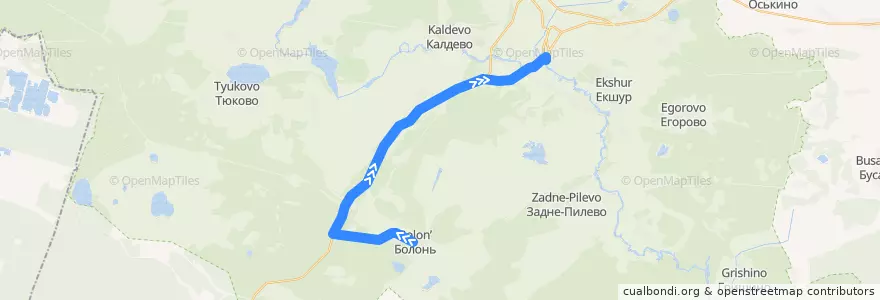 Mapa del recorrido Автобус №148: Болонь - Спас-Клепики de la línea  en Клепиковский район.