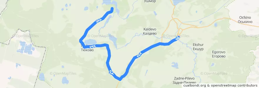 Mapa del recorrido Автобус №149:Спас-Клепики - Дунино de la línea  en Клепиковский район.