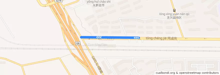 Mapa del recorrido Bus 543: 城铁龙泽园站 => 环保科技园 de la línea  en 昌平区.