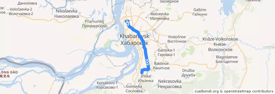 Mapa del recorrido Маршрутное такси 81: Северный микрорайон - Индустриальный посёлок de la línea  en Khabarovsk.