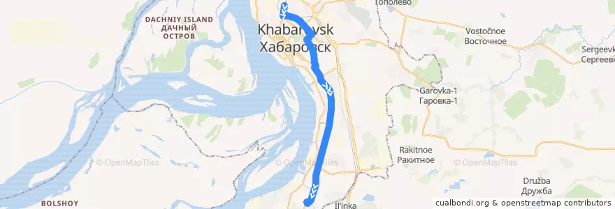 Mapa del recorrido Маршрутное такси 89: Автовокзал - ХимФармЗавод de la línea  en городской округ Хабаровск.