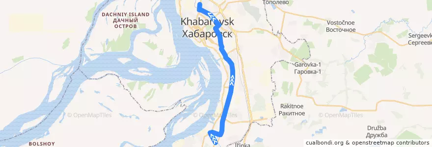 Mapa del recorrido Маршрутное такси 89: ХимФармЗавод - Автовокзал de la línea  en городской округ Хабаровск.