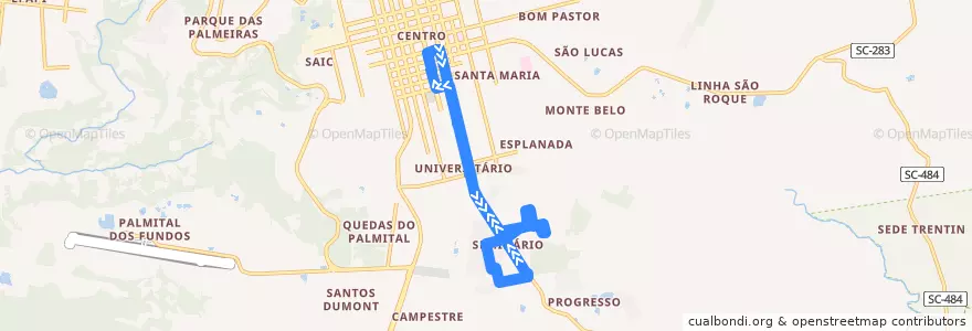 Mapa del recorrido Seminário de la línea  en Chapecó.
