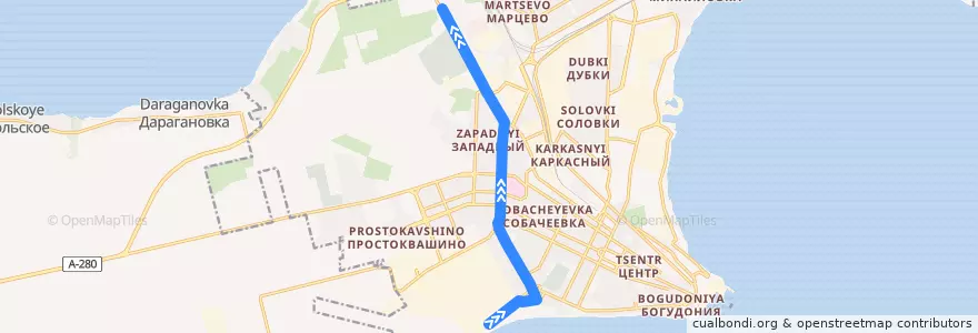Mapa del recorrido Троллейбус 3 de la línea  en Stadtkreis Taganrog.