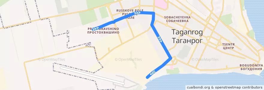 Mapa del recorrido Троллейбус 4 de la línea  en Taganrog City District.