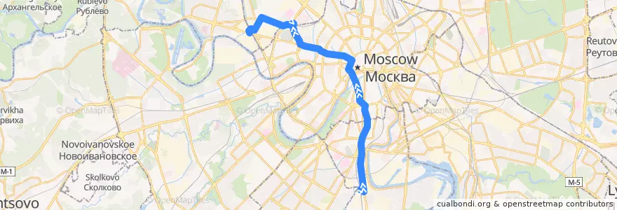 Mapa del recorrido Автобус м6: Метро «Нагатинская» => Силикатный завод de la línea  en Moscou.