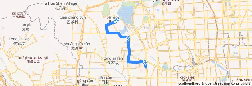 Mapa del recorrido Bus 469: 颐和园西门 => 彰化村路东口 de la línea  en 海淀区.