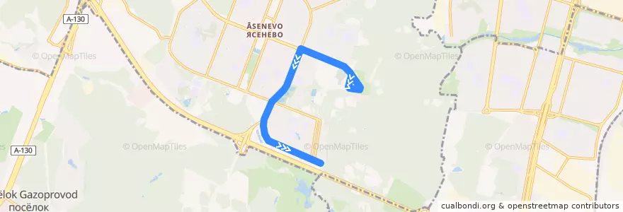 Mapa del recorrido Автобус 262: метро "Новоясеневская" - проезд Карамзина de la línea  en Юго-Западный административный округ.