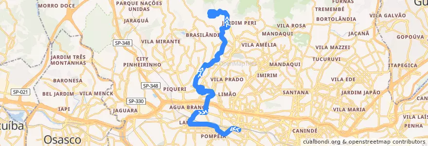 Mapa del recorrido 938V-10 Jardim Vista Alegre de la línea  en 상파울루.