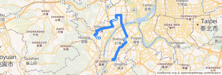 Mapa del recorrido 新北市 99 新莊-板橋(往程) de la línea  en 新北市.