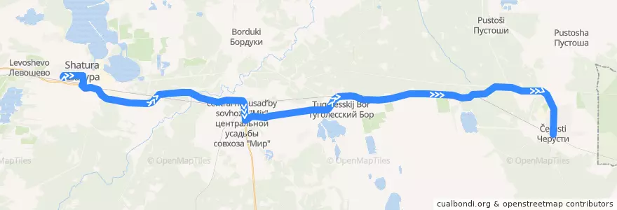 Mapa del recorrido Автобус №35: Шатура - Черусти de la línea  en городской округ Шатура.