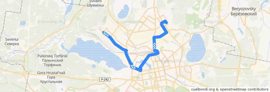 Mapa del recorrido Трамвай 7. 7 ключей - Эльмаш de la línea  en городской округ Екатеринбург.