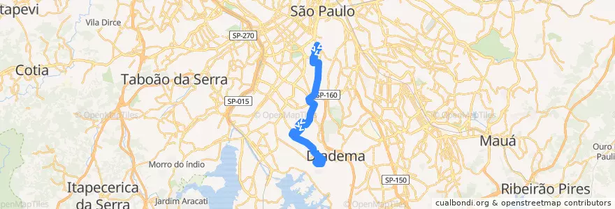 Mapa del recorrido 577T-10 Jardim Miriam de la línea  en São Paulo.
