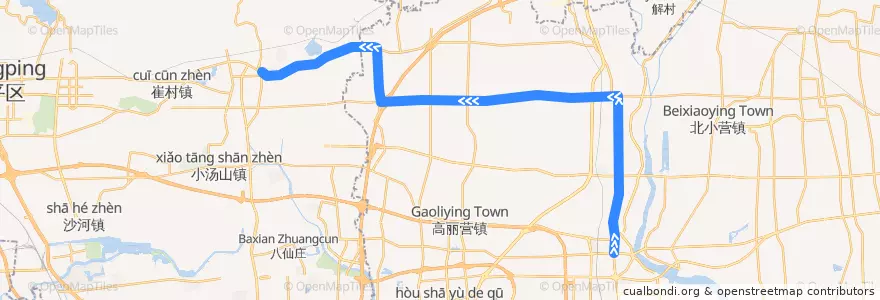 Mapa del recorrido Bus 856: 顺义南彩汽车站 => 兴寿站 de la línea  en 顺义区 / Shunyi.
