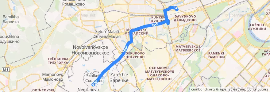 Mapa del recorrido Автобус 867: Немчиново - улица Герасима Курина de la línea  en Западный административный округ.