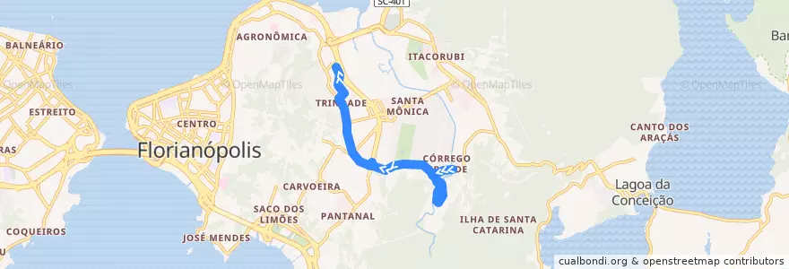 Mapa del recorrido Ônibus 163: Córrego Grande, Substação => TITRI de la línea  en フロリアノーポリス.