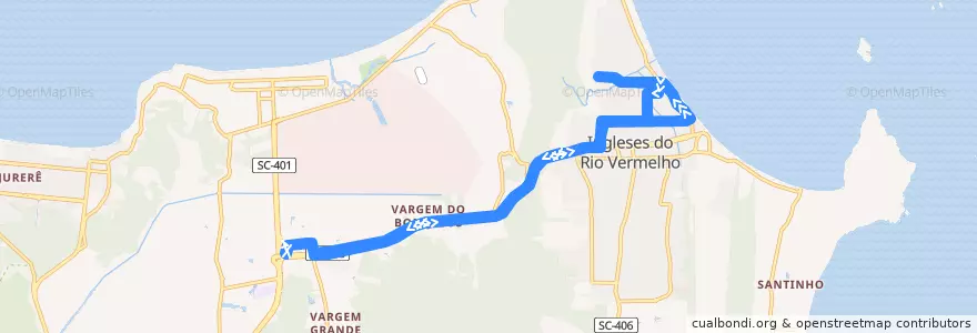 Mapa del recorrido Ônibus 263: Gaivotas Circular de la línea  en Florianópolis.