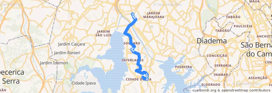 Mapa del recorrido 6076-41 Jardim Satélite II de la línea  en 聖保羅.
