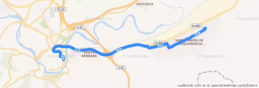 Mapa del recorrido Línea 61: Zocodover → Santa María de Benquerencia (Centro) de la línea  en طليطلة.