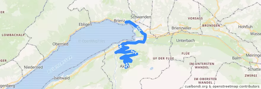 Mapa del recorrido BUS 152: Axalp => Brienz de la línea  en Brienz (BE).