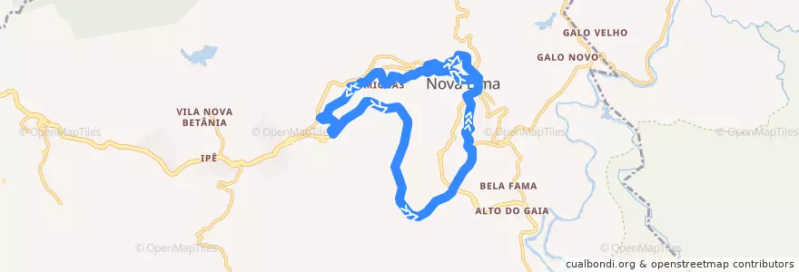 Mapa del recorrido 009 - Circular 01 de la línea  en Nova Lima.