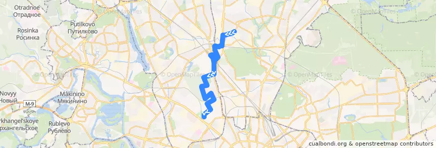 Mapa del recorrido Автобус 692: Микрорайон 4 «Д» Отрадного => Метро «Динамо» de la línea  en Москва.
