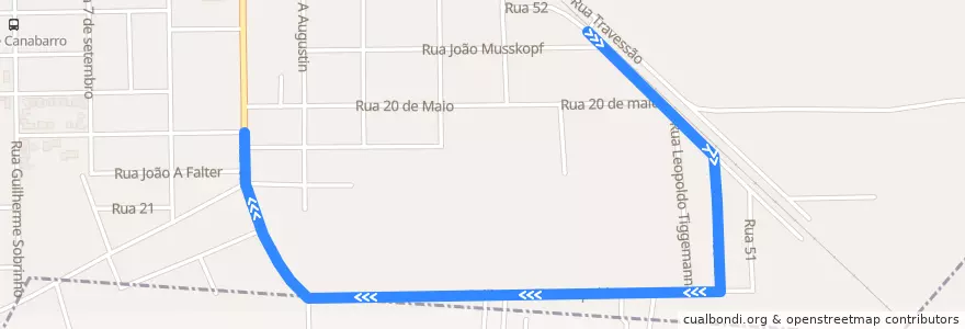 Mapa del recorrido Circular via Fazenda de la línea  en Teutônia.
