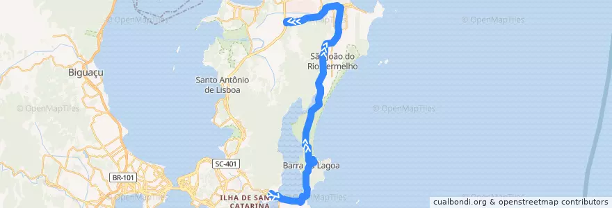 Mapa del recorrido Ônibus 840: TICAN/TILAG, TILAG => TICAN de la línea  en Florianópolis.