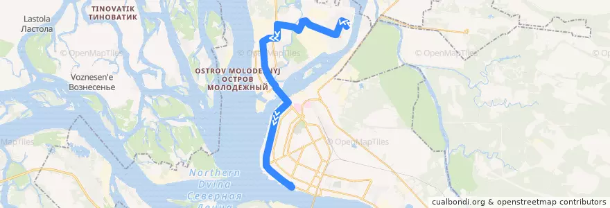 Mapa del recorrido Автобус 60 de la línea  en городской округ Архангельск.