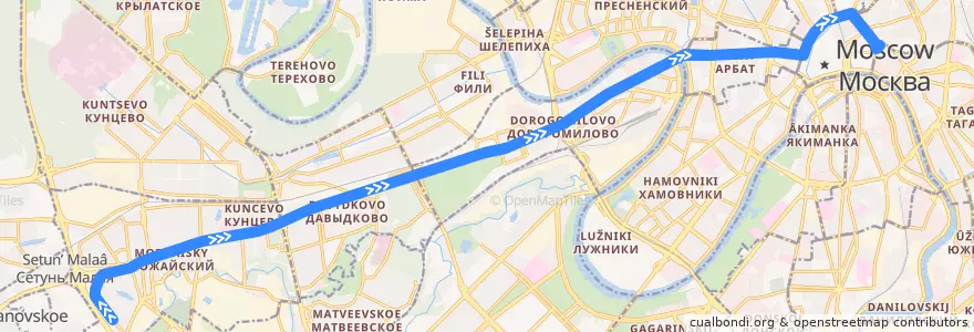 Mapa del recorrido Ночной автобус Н2: Беловежская улица => Метро «Китай-город» de la línea  en Москва.