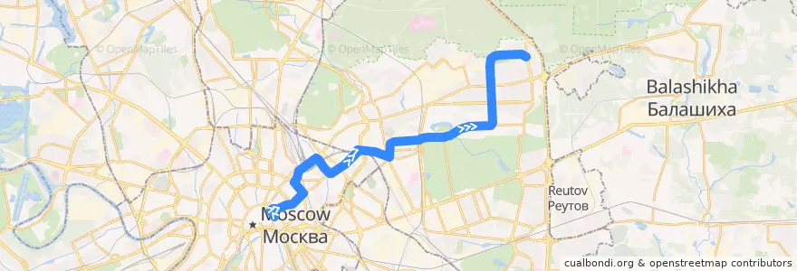 Mapa del recorrido Ночной автобус Н3: Метро «Китай-город» => Уссурийская улица de la línea  en Moskou.