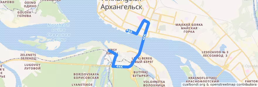 Mapa del recorrido Автобус 25 de la línea  en Primorsky District.