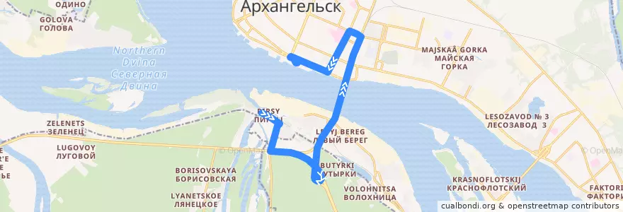 Mapa del recorrido Автобус 25 de la línea  en Приморский район.