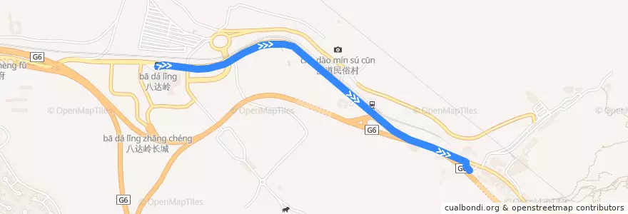 Mapa del recorrido Bus 八达岭景区接驳车 de la línea  en Уезд Яньцин.