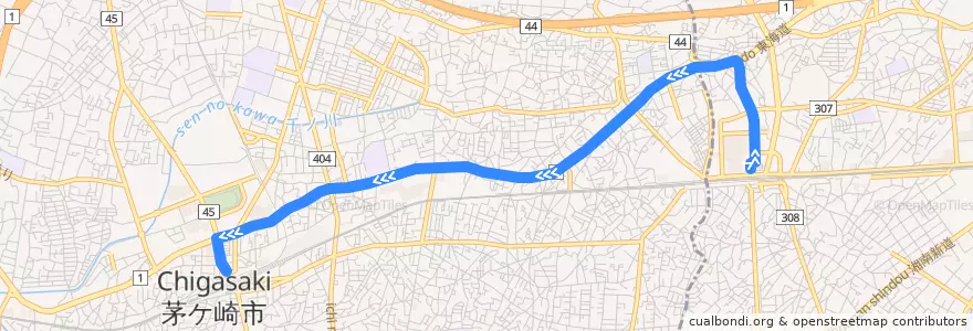 Mapa del recorrido 辻堂01系統 de la línea  en 神奈川県.