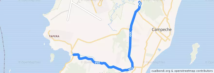 Mapa del recorrido Ônibus 565: Ribeirão da Ilha, TIRIO => Bairro de la línea  en フロリアノーポリス.