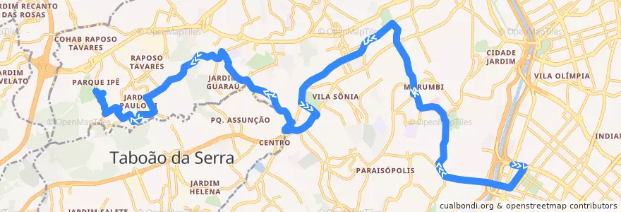 Mapa del recorrido 756A-10 Jardim Paulo VI de la línea  en 聖保羅.