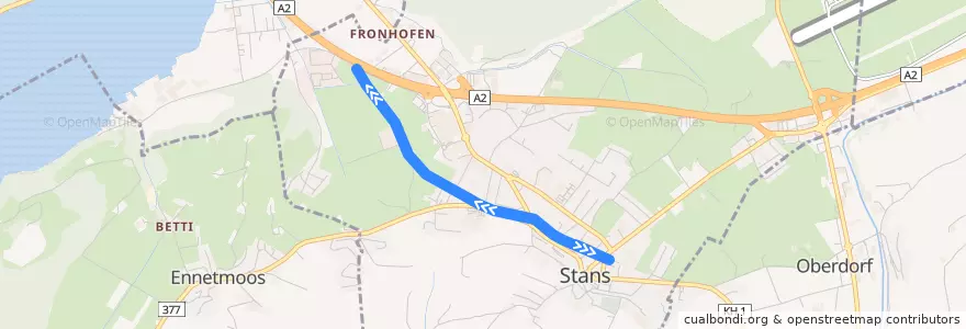 Mapa del recorrido S44: Luzern => Stans de la línea  en Stans.