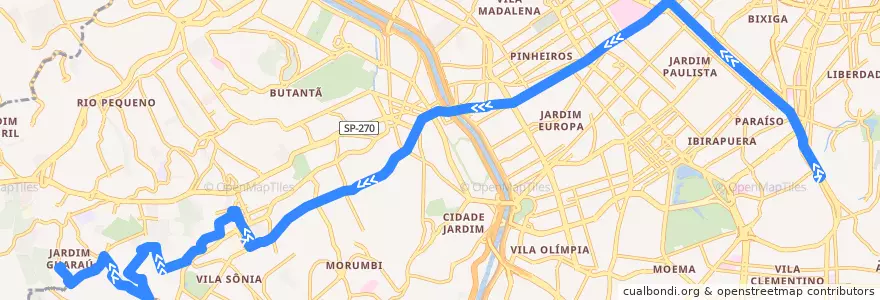 Mapa del recorrido 775P-10 Jardim Guaraú de la línea  en ساو باولو.