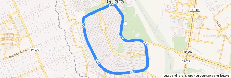 Mapa del recorrido Linha 090 de la línea  en Guará.