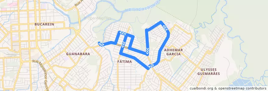 Mapa del recorrido Adhemar Garcia via Jarivatuba de la línea  en ジョインヴィレ.