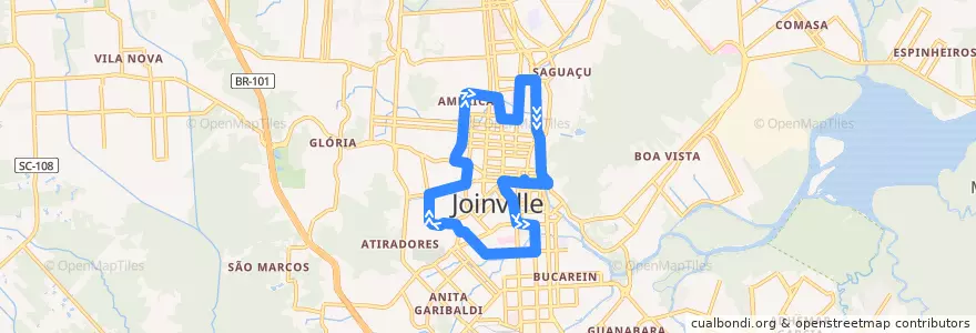Mapa del recorrido Circular Centro de la línea  en Joinville.