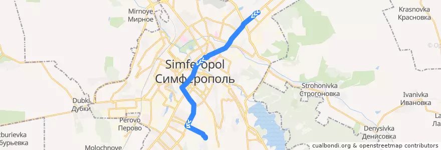 Mapa del recorrido Троллейбус №7: Свобода - Балаклавский рынок de la línea  en Simferopol municipality council.