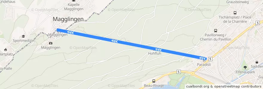 Mapa del recorrido FUNIC Magglingen de la línea  en Biel/Bienne.