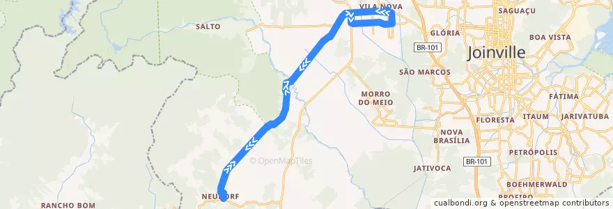Mapa del recorrido Bar Piraí de la línea  en Joinville.