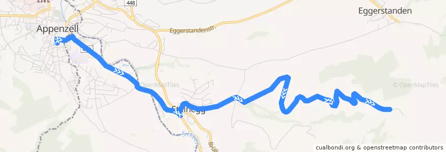 Mapa del recorrido Publicar Appenzell 193, Appenzell => Obere Steinegg de la línea  en Rüte.
